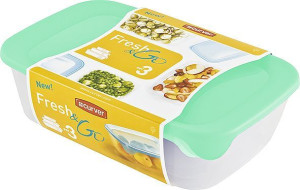 Plastikowy zestaw pojemników FRESH and GO - mięta