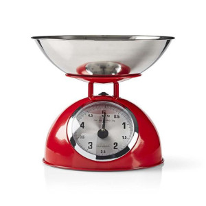 Waga kuchenna Nedis Retro KASC 110, czerwona