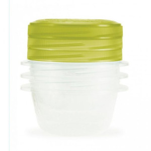 Zestaw 3 plastikowych pojemników TAKE AWAY TWIST 0,5l zielon