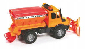 Bruder 02572 Unimog piaskarka z pługiem