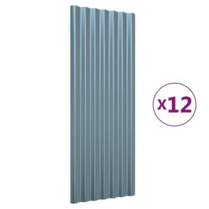 Panele dachowe, 12 szt., malowana proszkowo stal, 100x36 cm