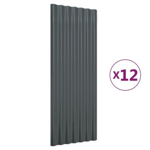 Panele dachowe, 12 szt., malowana proszkowo stal, 100x36 cm