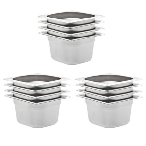 Pojemniki gastronomiczne 12 szt. GN 1/6, 100 mm stal nierdzewna