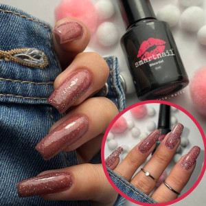 RJ 8051 Smartnail Flash Lakier hybrydowy Disco Gel 6ml 6g CZERWONY BROKATOW