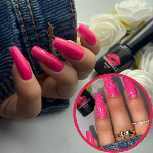 RJ 8054 Smartnail Flash Lakier hybrydowy Disco Gel 6ml 6g RÓŻOWY BROKATOWY