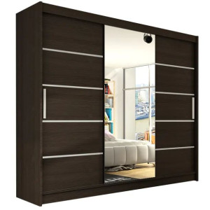 Duża Szafa Z Lustrem Środek 250 Cm - 250x215x58 - Szafy Do Sypialni
