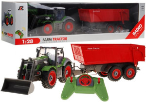 Traktor Zielony z czerwoną przyczepą 2.4GHz QY8301BG