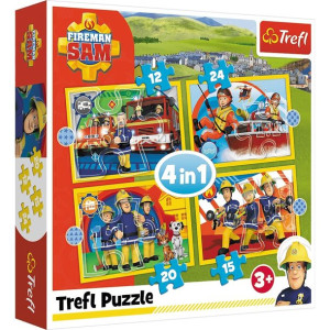 Puzzle 4w1 Pomocny Strażak Sam Trefl 34373