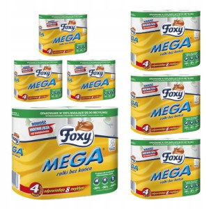 Papier toaletowy FOXY MEGA DŁUGI 4 rolki x 7 sztuk