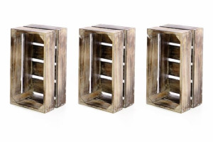 Drewniane skrzynki - zestaw 3 sztuk VINTAGE DIVERO kolor brązowy - 51 x 36