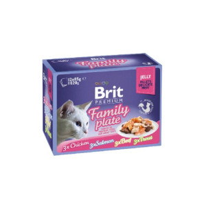 Brit Cat  Pouch Jelly Fillets Family Plate Karma Dla Kotów (12x85g)