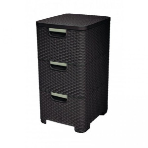 Szafka Polyratan RATTAN STYLE - 3x14l - brązowa CURVER