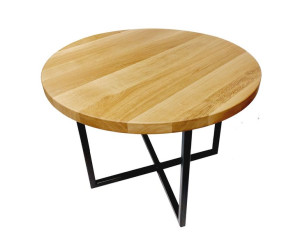Stolik kawowy dębowy okrągły LOFT industrial 60 cm