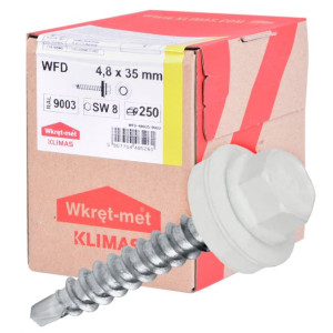 Wkręty Farmerskie Samowiercące Do Blachy,drewna 4,8x35mm Ral 9003 250szt