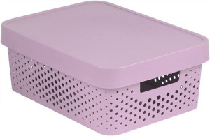 Pojemnik do przechowywania INFINITY DOTS 11L - różowy
