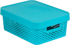Pudełko do przechowywania INFINITY DOTS 11L - niebieskie