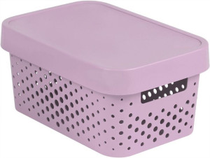 Pudełko do przechowywania INFINITY DOTS 4,5L - różowe