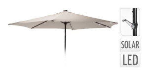 Parasol ogrodowy z oświetleniem LED 270cm beżowy