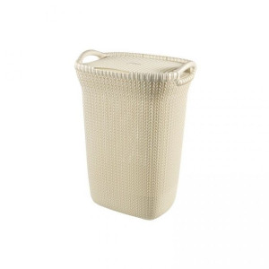 Kosz na bieliznę KNIT - 57L - kremowy CURVER