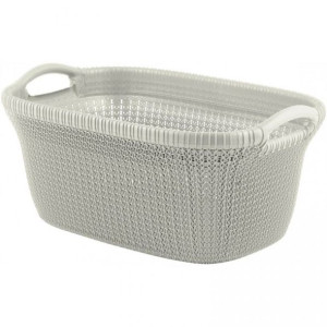 Kosz na czystą pościel KNIT - 40L - kremowa CURVER