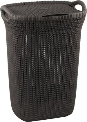 Kosz na bieliznę z pokrywką KNIT Kosz na bieliznę 57L - brąz