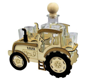 Traktor dla Rolnika  Karafka 0,5l Kieliszki 6 szt Zawieszka Gratis
