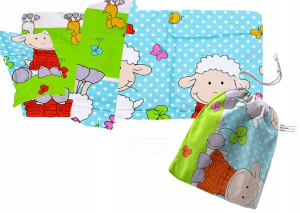 ZESTAW Pościel 80x220 +40x60 do PRZEDSZKOLA +worek
