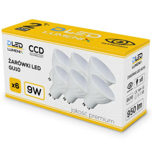 6x Żarówka LED GU10 950lm 9W CCD NEUTRALNA