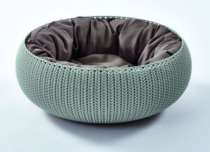 Łóżko dla małych zwierząt KNIT - szaro-niebieska