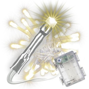 Zestaw 3 świetlnych łańcuchów z timerem - 30 LED, ciepła bil