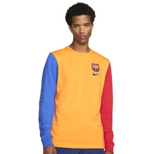Bluza męska Nike FC Barcelona Ignite 92 Trap Tee pomarańczowa DC0968 836