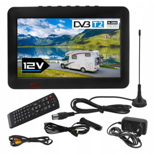 Telewizor 8'' USB DVB-T2 HEVC H265 radio 12V 230V
