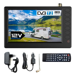 Telewizor 5'' USB DVB-T2 HEVC H265 radio 12V 230V