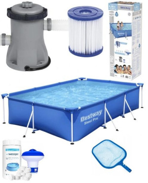 9w1 Basen Ogrodowy Stelażowy Bestway 300x201+ Pompa