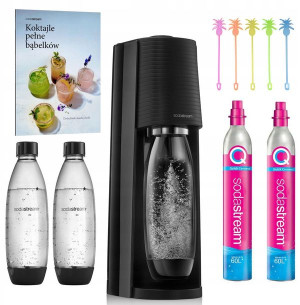 SodaStream TERRA czarny ZESTAW 2 butelki +2 naboje