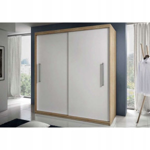 DUŻA SZAFA 200 CM BEZ LUSTRA LUSTER - 204x218x58 Szafa Przesuwna