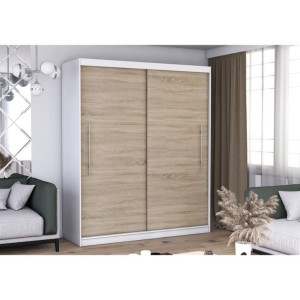 DUŻA SZAFA 200 CM BEZ LUSTRA LUSTER - 204x218x58 Szafa Przesuwna