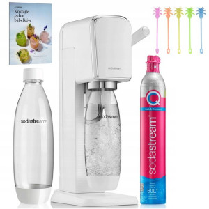Saturator Soda Stream ART + butelka ZESTAW biały