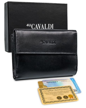 Skórzany portfel damski RFID stop Cavaldi® zatrzask