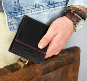 Pojemny portfel męski na karty z ochroną RFID
