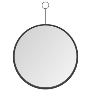 Lustro ścienne z zawieszką, czarne, 30 cm