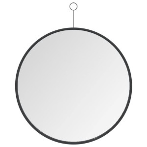 Lustro ścienne z zawieszką, czarne, 50 cm