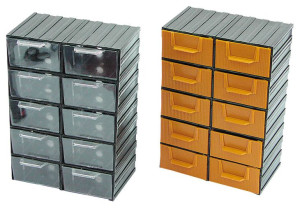 35802 Szafki szufladkowe 214x302x120, 10 przegródek przezroczystych