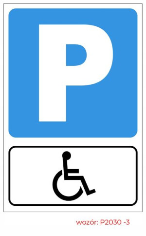 Tabliczka PARKING niepełnosprawnych PCV 20x30