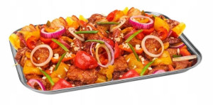 Tacka stalowa na szaszłyki grill pieczenie 34cm