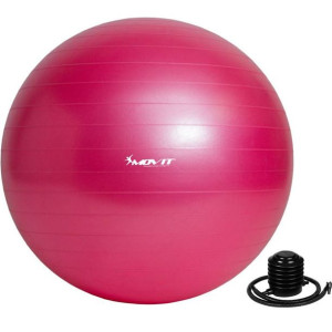 Piłka gimnastyczna MOVIT z pompką - 85 cm - różowa