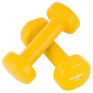 MAXXIVA Zestaw hantli winylowych 2 x 1 kg, żółty
