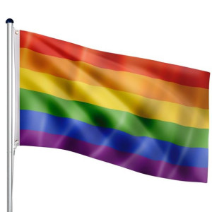 FLAGMASTER Maszt i flaga tęczowa, 650 cm