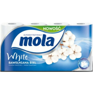 Mola Papier Toaletowy White Bawełniana Biel 8szt.