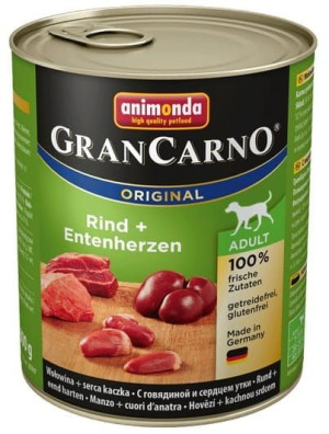Animonda GranCarno Adult Rind Entenherzen Wołowina + Serca kacze puszka 800